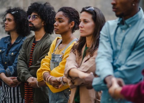 people holding hands