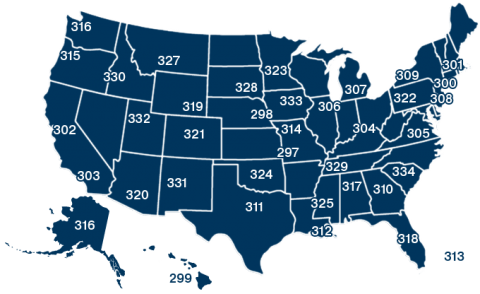 U.S Map with Local regions